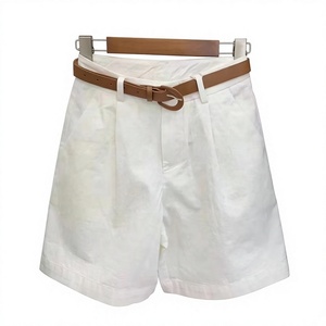 High Waist Loose Fit Men's <b>Shorts</b> Breathable Anti-Wrinkle Solid Dyed Casual Summer Fashion <b>Zipper</b> Fly Canvas Front 100% - Product Image 2