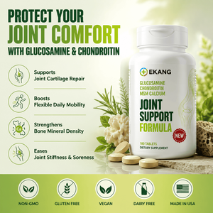 Comprimés de soutien articulaire à la Glucosamine, Chondroïtine, MSM et Calcium, sans OGM, sans gluten, végétaliens, complément alimentaire, fabrication OEM/ODM aux États-Unis - Product Image 2