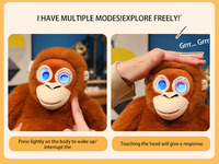 Jouet en peluche singe robot d'intelligence artificielle avec doublure en maille - Anti-stress, lavable, excellent cadeau pour enfants