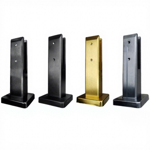 Clip in Lega di Alluminio Spazzolato per Vetro, Base per Scale in Acciaio Inox 304, Clip per Piscina Senza Fori, Fissaggio a Pavimento per Balcone - Product Image 1