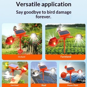 Ahuyentador de Aves Solar con Soporte de Abrazadera, Dispositivo Repelente de Aves Fácil de Instalar, Ahuyentador de Aves Giratorio para Cultivos al Aire Libre - Product Image 6