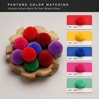 Pompons en laine personnalisés couleur Pantone faits à la main, moelleux, pour loisirs créatifs, fabrication de bijoux, guirlandes - Vente en gros directe usine