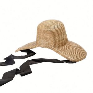 Luxury Elegant Laurie Sun <b>Hat</b> <b>for</b> Women New Summer Sunshade Wheat Straw <b>Hat</b> Seaside Vacation Beach <b>Hat</b> with Tie Ribbon - Product Image 6