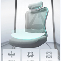 Chaise de jeu ergonomique respirante à dossier en maille ouverte, accoudoirs multidirectionnels réglables, siège pivotant réglable en hauteur pour ordinateur