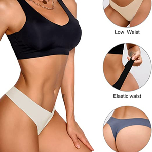 Eo Thấp liền mạch Bikini phong cách t trở lại quần lót V chuỗi Tanga Nylon vải vô hình thongs Hipster - Product Image 2