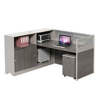 Cloison de bureau modulaire contemporaine en bois avec poste de travail individuel pour usage commercial - Garantie de 3 ans