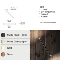 Lustre LED linéaire design en aluminium et acrylique à double tête pour plafond haut, escalier, villa, hall d'entrée
