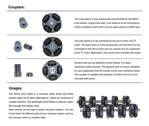 3ชิ้น/เซ็ตล้อรอบทิศทาง14113 48มม. สำหรับ <span class=keywords><strong>LEGO</strong></span> NXT และเซอร์โวมอเตอร์ - Product Image 3