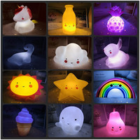 Dessin animé pour enfants LED réveil pour l'entraînement au sommeil peut Smart Home Linkage Led Night Light Table Horloges personnalisées Lampe pour enfants