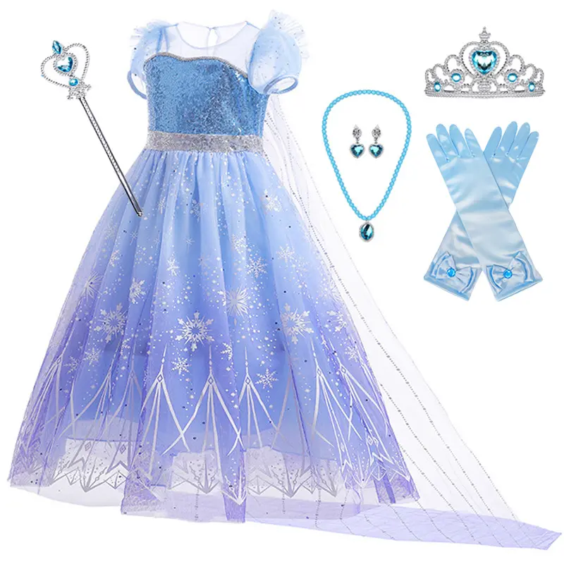 LZH Halloween Party Princess Gowns Children Fancy Carnival Easter Kids Elsa Dress UP for Girls Costumes