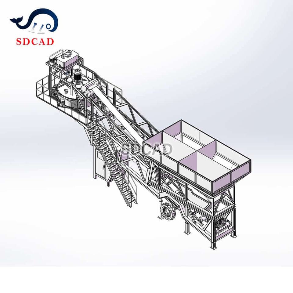 Machine Batching And Mixing Compact Mobile Concrete Batching Plant 35m3/h Wheeled Mixing Station ...