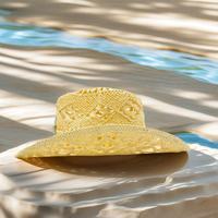 Chapeaux de cowboy en paille en gros avec perles étoile de mer et coquillages pour l'été, la plage et les fêtes