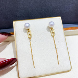 Bandeja Vacía de Plata S925 para Accesorios de Perlas DIY con Cuentas Redondas de 6-9mm 22053 Joyería de Plata de Moda Earline - Product Image 3