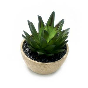 <span class=keywords><strong>Echeveria</strong></span> Artificial en Maceta de Pulpa de Papel con Piedras Negras, Suculenta Artificial Realista para Decoración del Hogar u Oficina - Product Image 2
