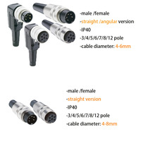Connecteur de câble étanche M16 (connecteur DIN) SV30 mâle 3/4/5/6/7/8/12/14 pôles IP40 IP68 Connecteur AISG