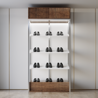 Meuble à chaussures autoportant haut personnalisable pour la vente, organisateur de rangement pour chaussures, présentoir de sacs à main pour magasin