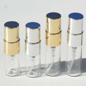 Chai nước hoa mẫu mini có thể nạp lại HeLun Packaging <span class=keywords><strong>2ml</strong></span> 3ml hình tròn, rỗng, với nắp xịt bằng nhôm màu vàng, bạc, đen - Product Image 3