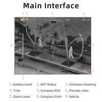 Lunette de vision thermique infrarouge LK-LR-655 pour l'extérieur, télémètre laser 1200m, vision nocturne pour la chasse, résolution 55mm 640x512, IP67, 2000g