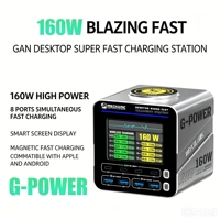 Estación de Carga Inalámbrica 3 en 1 G-Power GaN con Pantalla Digital y Carga Rápida Magnética