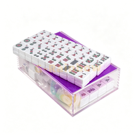 Boîte de présentation de tuiles de mahjong en acrylique transparente, boîte de présentation de tuiles de mahjong en acrylique robuste et luxueuse avec logo imprimé