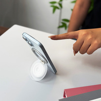 Support de téléphone magnétique réglable avec béquille rotative, support de téléphone portable portable, pliable pour bureau, poche et voyage, flexible