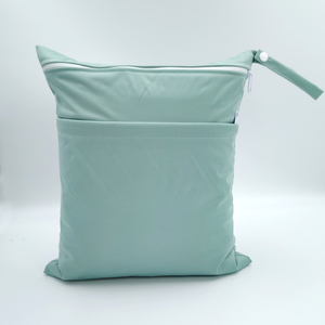 Seyahat için çift cep ıslak çanta depolama bezi Bikini 30x36 CM düz renk Polyester yıkanabilir su geçirmez bezi islak kuru çanta - Product Image 3