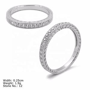 中国工厂批发花式珠宝925纯银戒指带新娘2件婚戒女式婚戒 - Product Image 6