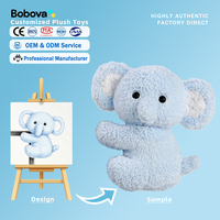 Peluche Éléphant Adorable avec Pince, Compagnon Apaisant d'Anniversaire, Ultra Doux en Tissu Polyester, Brodé, Rembourré en Coton PP, Mini Cadeau