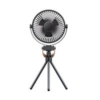Ventilateur de camping multifonctionnel 7000 mAh avec lumière de nuit bicolore rechargeable par USB, batterie externe et trépied pour tente