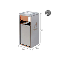 Poubelle commerciale en acier inoxydable sur pied pour l'extérieur, idéale pour la gestion des déchets dans les hôtels et les entrées d'ascenseurs – Design élégant