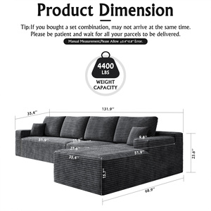 Vente directe d'usine de canapés sectionnels en forme de L réglables à compression sous vide pour les salons d'appartements - Product Image 2