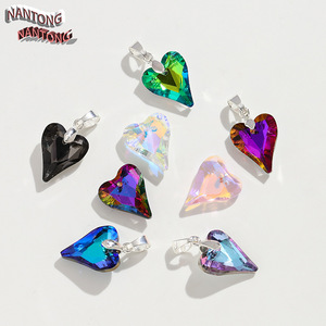 Nantong Heart Shaped <b>Crystal</b> Rhinestones 14mmx17mm Flatback Iridescent DIY Jewelry Accessories - Product Image 3