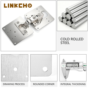 Plaque de <span class=keywords><strong>fixation</strong></span> pour charnière de porte d'armoire LINKCHO – <span class=keywords><strong>Kit</strong></span> de réparation de charnière de porte d'armoire sans remplacement nécessaire - Product Image 1