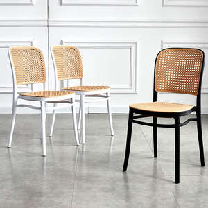 French Style Colors <b>High</b> <b>Back</b> Outdoor Restaurant Cafe <b>Chair</b> Plastic Rattan Seat Dining Room <b>Chairs</b> <b>for</b> <b>Sale</b> - Product Image 6