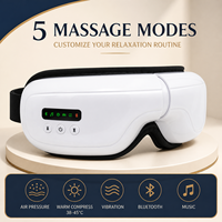 Masque de massage oculaire électrique chauffant OEM en gros avec compression d'air, vibration, musique, rechargeable par USB, appareil de relaxation oculaire