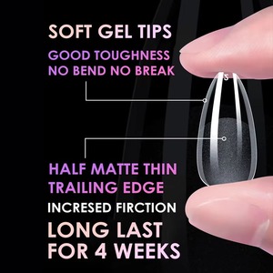 Capsules d'ongles à presser couvrantes, formes Stiletto, Amande, Carré, Cercueil, French, pour extension d'ongles en gel soak-off - Product Image 3