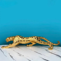 Résine Art Moderne Décor Animal Tigre Statues Artisanat Léopard Sculpture
