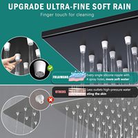 Système de Douche Double Homekicen avec Douche Plafond 10'' et Douche Inclinée 6'' et Robinet à Main, Commutateur Thermostatique 3 Voies à Bouton Poussoir