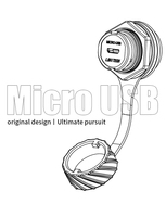 LSHITECH M20.8 Prise femelle micro USB à baïonnette avec passage frontal