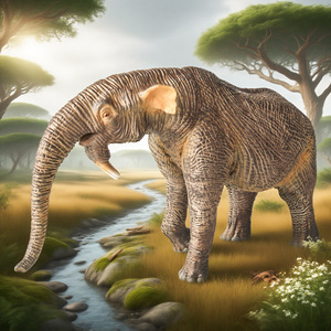 Modellino di animale per <span class=keywords><strong>la</strong></span> simulazione cognitiva <span class=keywords><strong>dei</strong></span> bambini: <span class=keywords><strong>Creatura</strong></span> solida dell'era glaciale, orribile elefante, bestia preistorica, antico animale - Product Image 2