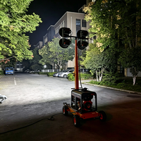 Approvisionnement en gros de remorques LED de 9 m montées sur châssis pour la construction, avec source de lumière blanche de 4*1000W