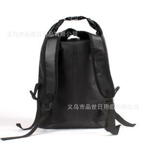 Pvc Mesh Fabric Large Capacity Outdoor Waterproof <b>Backpack</b> <b>Black</b> Solid Color Unisex Adult Cycling Fishing Swimming Wading - Product Image 5