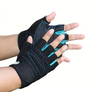 Gants de musculation en cuir pour le commerce international, compatibles écran tactile, design demi-doigts d'été, sangle réglable pour haltères et barres - Product Image 5