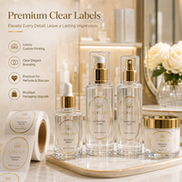 Étiquette personnalisée transparente en feuille d'or, autocollant imperméable en rouleau pour emballage de flacon de sérum cosmétique, logo adhésif, marque OEM ODM