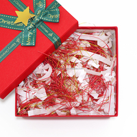 Papier de soie déchiqueté de Noël en gros personnalisé, résistant à l'humidité, sans odeur, fait à la main, boîtes cadeaux, herbe de Lafite, emballage cadeau pour bonbons