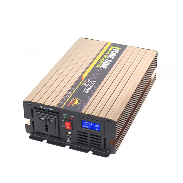 1500W 1.5KW Pure Sine Wave Power Inverter DC to AC Converter 12v 24v 48v to 100v 110v 220v 230v for Home & Off-Grid Use
