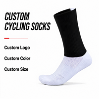 Chaussettes de sport cyclistes respirantes et anti-humidité en tricot premium avec logo personnalisé et fente verticale