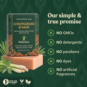 Jabón Facial y Corporal Artesanal de Hierba Limón y Salvia con Aceites Esenciales, Marca Privada Personalizada - Product Image 6