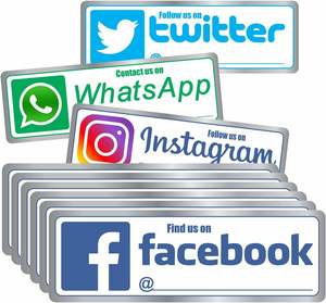 ติดตามเราบน Facebook สติ๊กเกอร์ Instagram เคลือบผิวไวนิลลามิเนตสำหรับติดผนังแล็ปท็อปหน้าร้านสื่อสังคม - Product Image 2