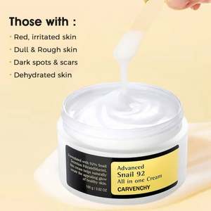 Etiqueta privada OEM Crema facial Reparación Manchas oscuras Cicatrices Hidratante Blanqueamiento Antiarrugas <span class=keywords><strong>Caracol</strong></span> Mucina 92% Crema facial - Product Image 2